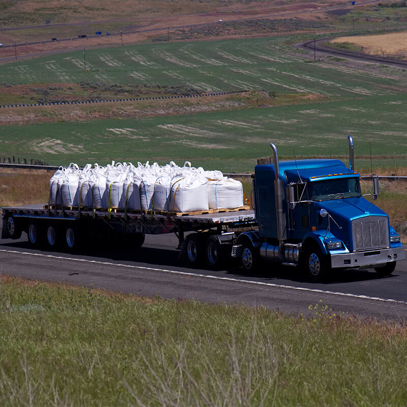 Flatbed Truck Hauling Goods