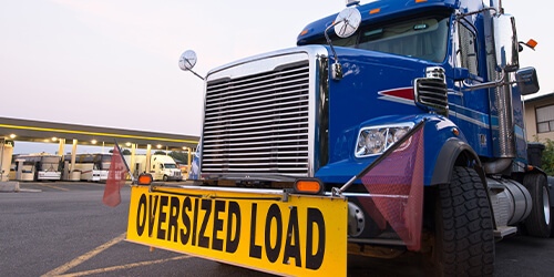 Truck with an Oversized Shipment